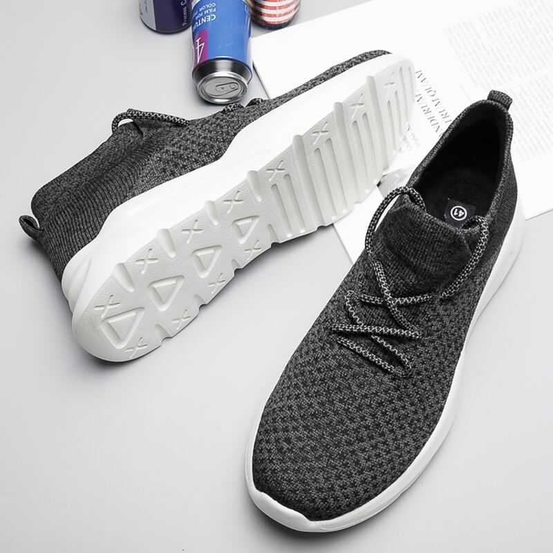 

Guys Lace-up Front Knit Sneakers, Grey
