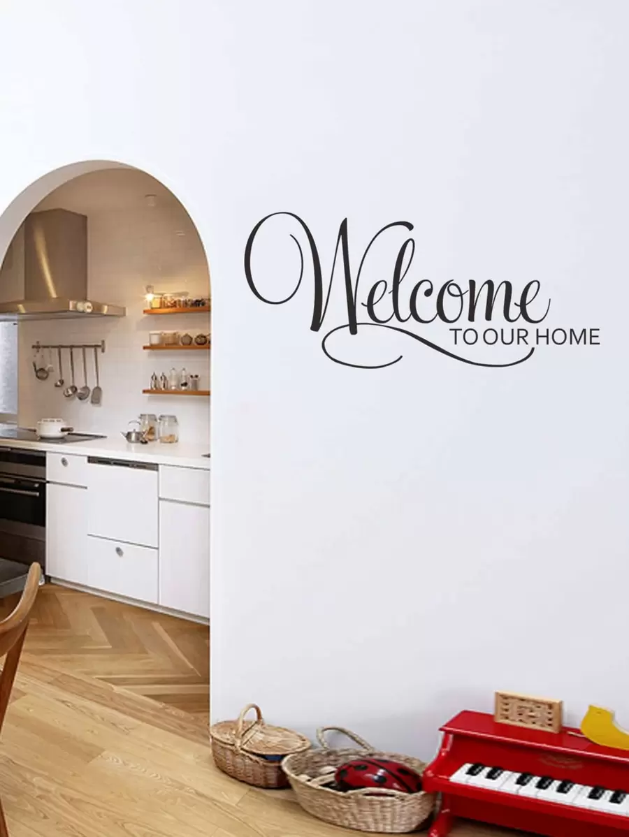 Adhesivo de pared con gráfico de eslogan, arte de pared autoadhesivo negro impermeable para decoración del hogar, pegatinas, adhesivo de pared, vinilo para decoraciones del hogar, artículos de decoración de primavera para refrescar tu hogar, pegatinas de decoración de ramas, regalos de cumpleaños, graduación, decoración de cocina - Negro - Ver 1