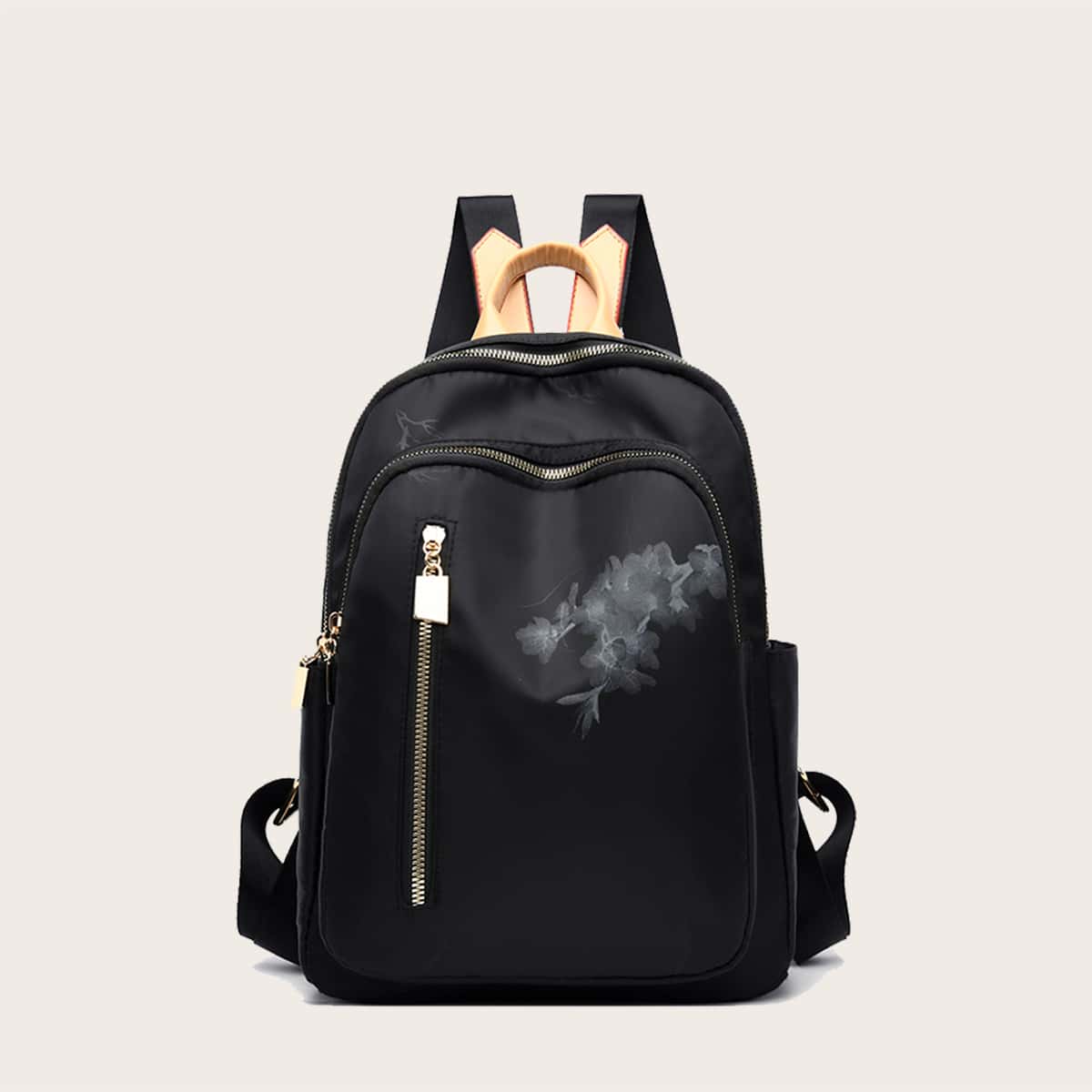 

Zipper Front Backpack, Black