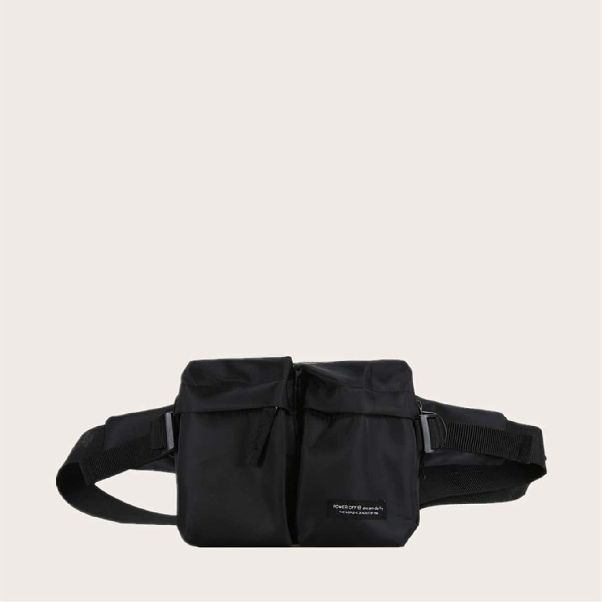

Letter Graphic Fanny Pack, Black