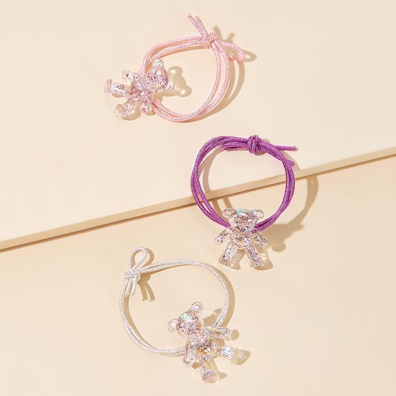 

3pcs Bear Hair Tie, Multicolor