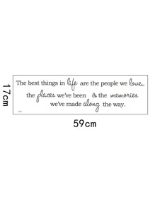 1pc Slogan Graphic Wall Sticker, Modern PVC Slogan Graphic Wall Decal For Home Decoration - Black - View 2