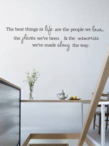 1pc Slogan Graphic Wall Sticker, Modern PVC Slogan Graphic Wall Decal For Home Decoration - Black - View 4