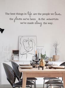 1pc Slogan Graphic Wall Sticker, Modern PVC Slogan Graphic Wall Decal For Home Decoration - Black - View 5