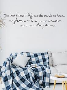 1pc Slogan Graphic Wall Sticker, Modern PVC Slogan Graphic Wall Decal For Home Decoration - Black - View 6