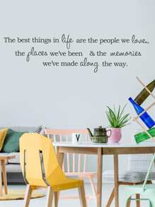 1pc Slogan Graphic Wall Sticker, Modern PVC Slogan Graphic Wall Decal For Home Decoration - Black - View 7