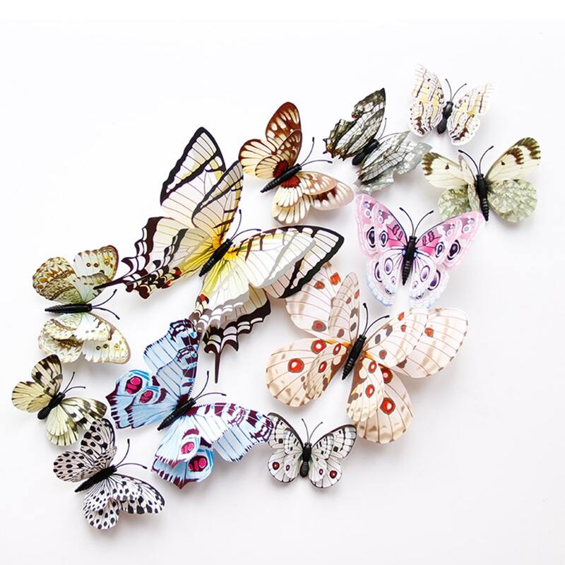 

12pcs 3D Butterfly Shaped Wall Sticker, Multicolor