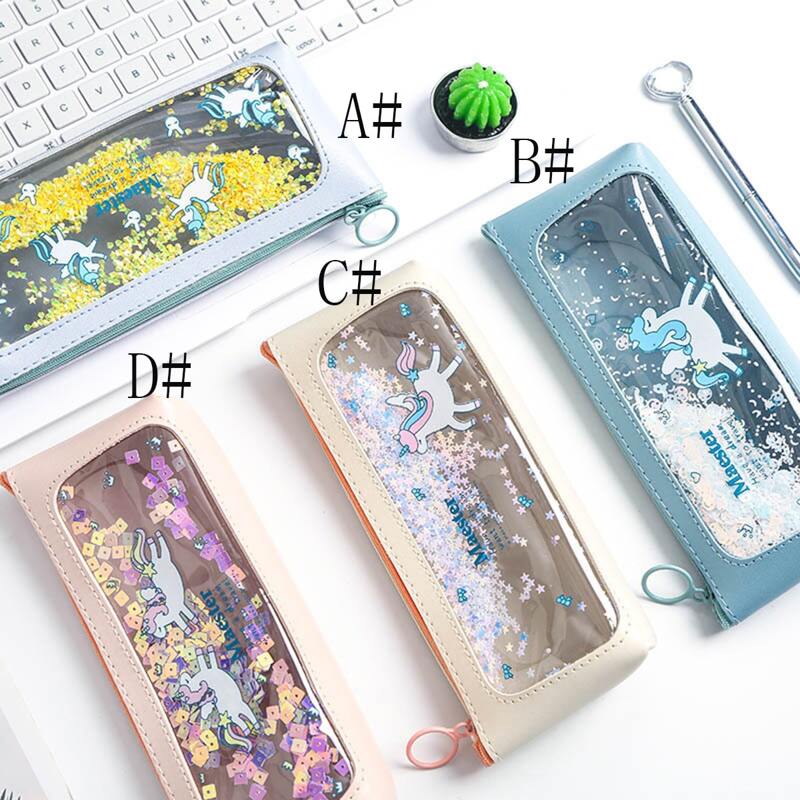 

1pc Cartoon Clear Pencil Case, Multicolor