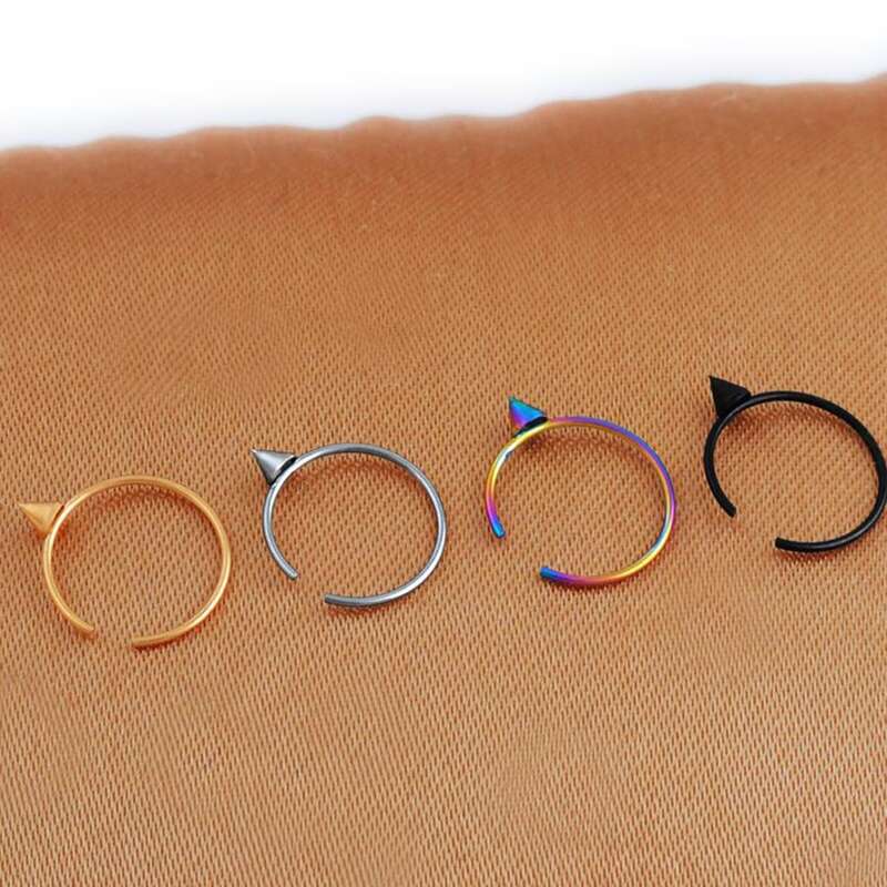 

4pcs Guys Cone Nose Ring, Multicolor