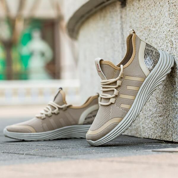 

Men Lace-up Front Low Cut Sneakers, Khaki