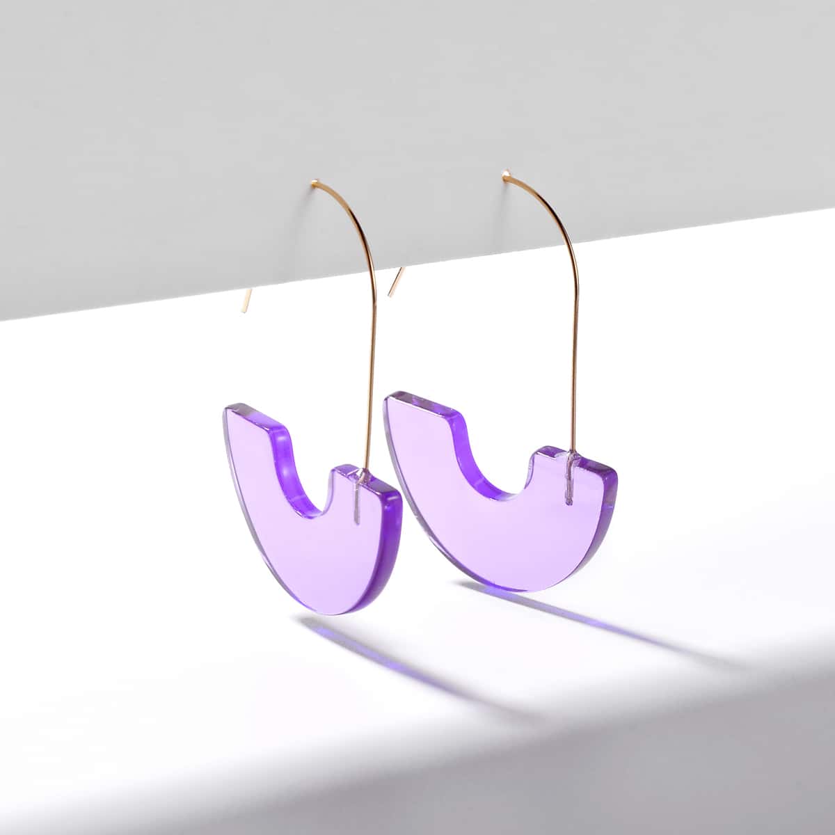 

Geometric Hoop Earrings, Purple