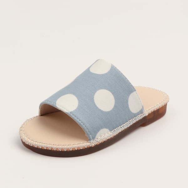 

Toddler Girls Polka Dot Canvas Sliders, Blue