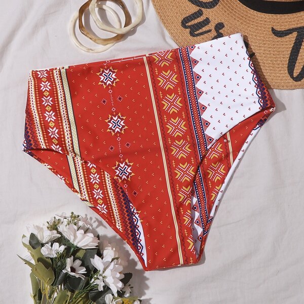 

Tribal High Waisted Bikini Panty, Red