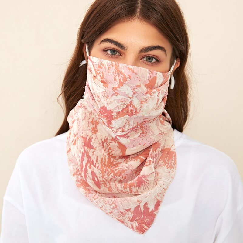 

Graphic Sun Protection For The Face, Pink