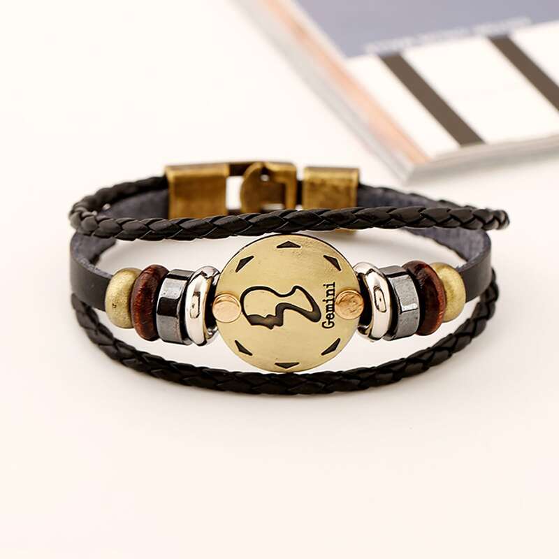 

Guys Constellation Pattern Bracelet, Black