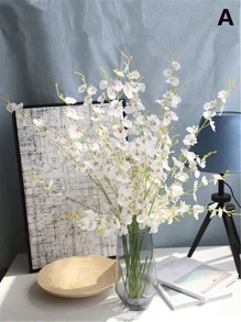 1branch Phalaenopsis nhân tạo với 5 cái đầu - Nhiều màu - Xem 1