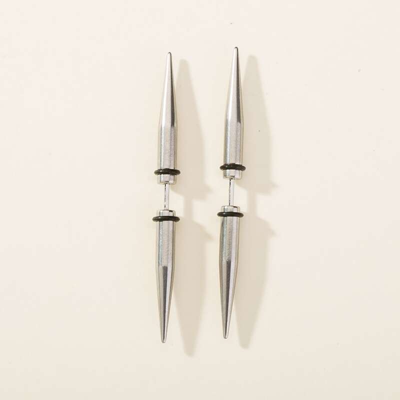 

Guys Geometric Shaped Stud Earrings, Silver