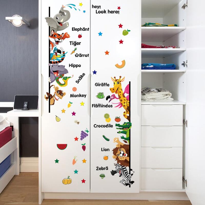 

1sheet Cartoon Animal Pattern Wall Sticker, Multicolor