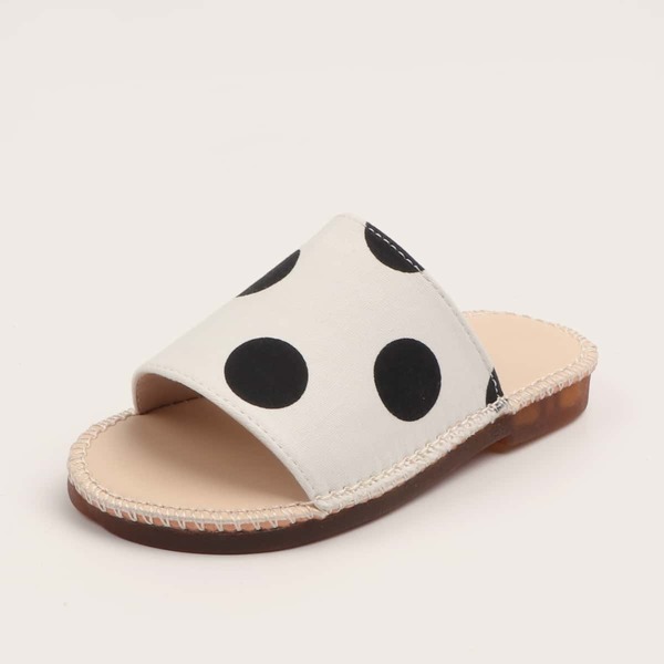 

Toddler Girls Polka Dot Canvas Sliders, Beige