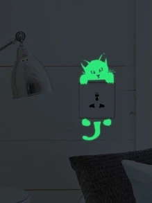 1張貓咪造型墻面貼紙 - 綠色 - 查看 4