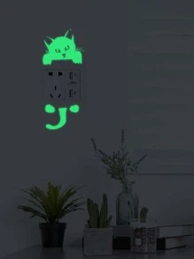 1張貓咪造型墻面貼紙 - 綠色 - 查看 6