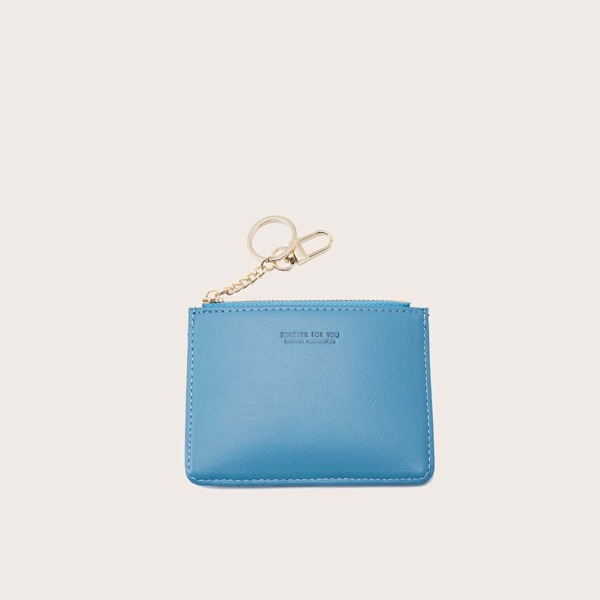 

Letter Graphic Purse With Card Holder, Blue