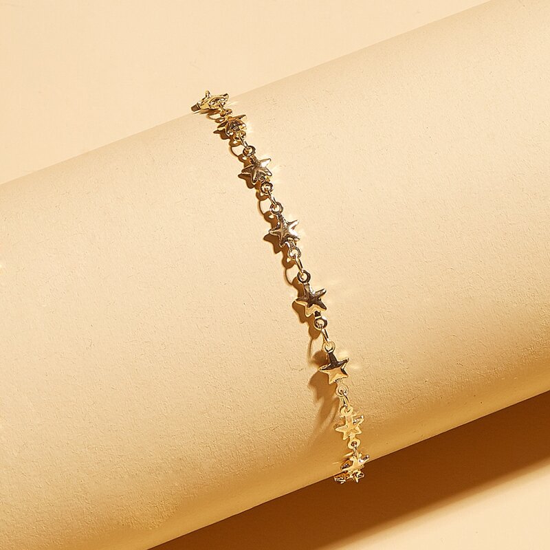 

Star Decor Chain Anklet, Gold