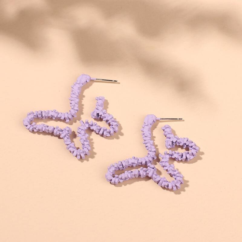 

Butterfly Design Stud Earrings, Purple