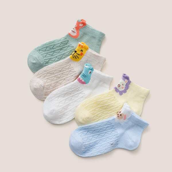 

5pairs Boys Cartoon Pattern Socks, Multicolor