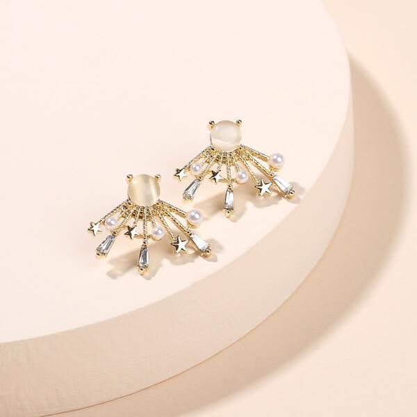 

Серьги-гвоздики из искусственного жемчуга, Золотистый