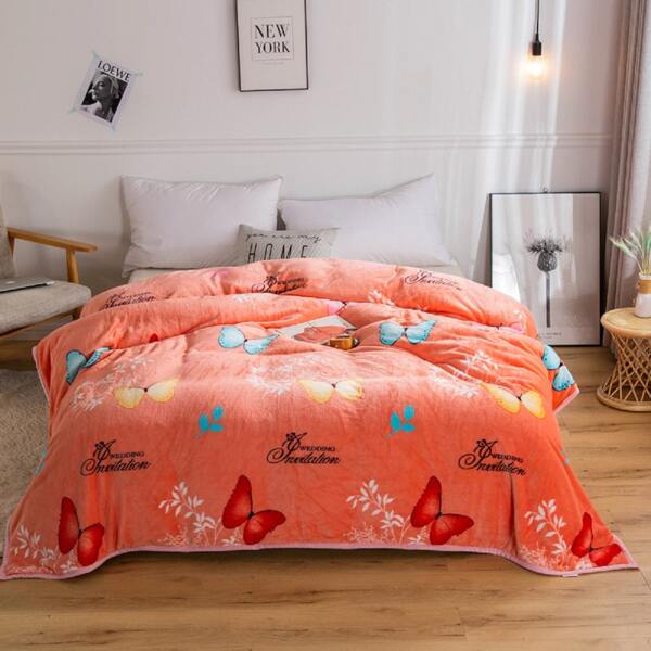 

Butterfly Print Blanket, Orange