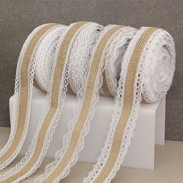 

1roll Holiday Lace Decoration Cloth Tape, Khaki