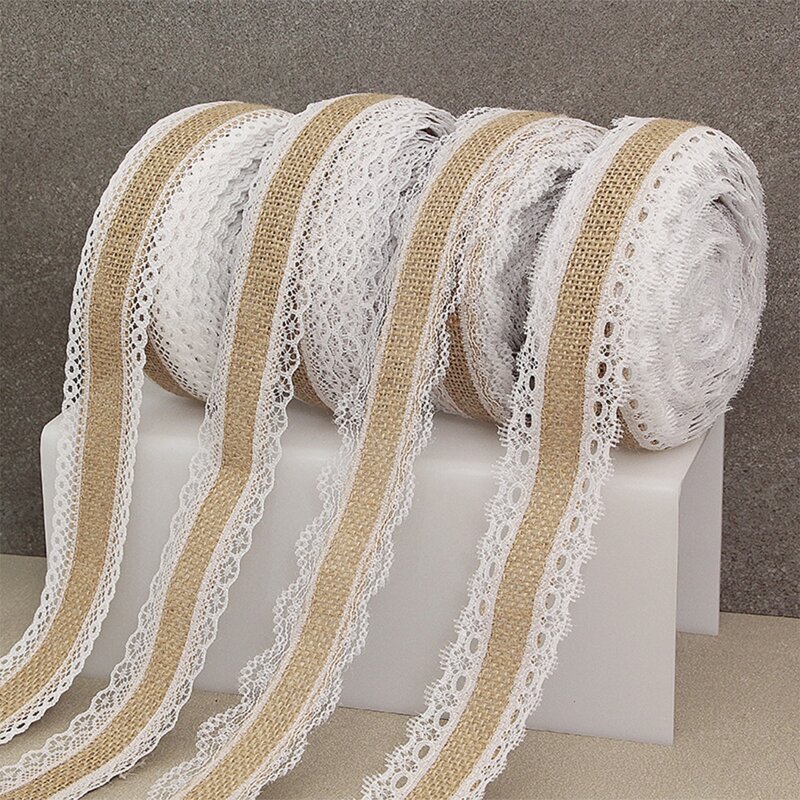 

1roll Holiday Lace Decoration Cloth Tape, Khaki