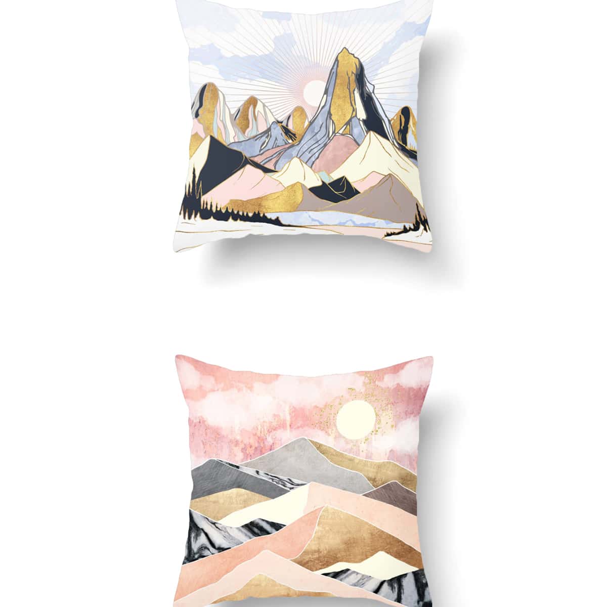 

1pc Mountain Print Cushion Cover Without Filler, Multicolor