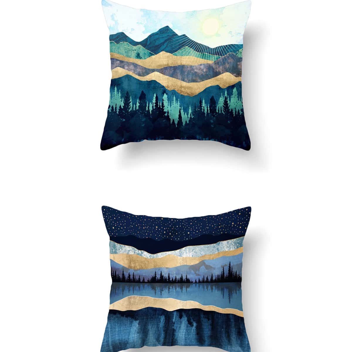 

1pc Landscape Print Cushion Cover Without Filler, Multicolor