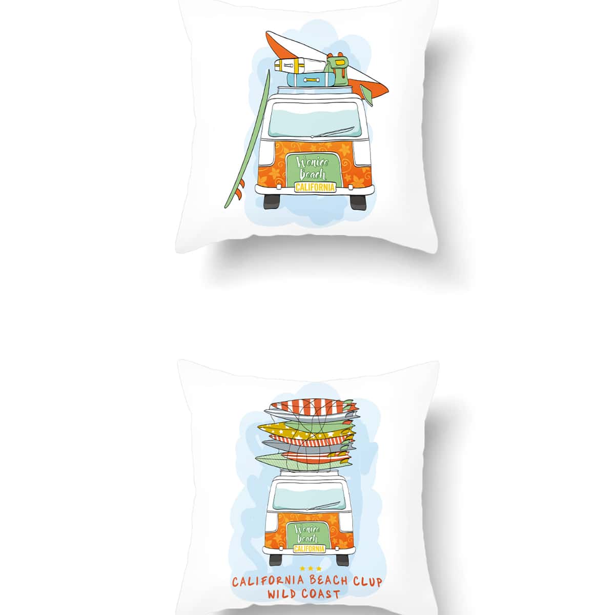 

1pc Car Print Cushion Cover Without Filler, Multicolor