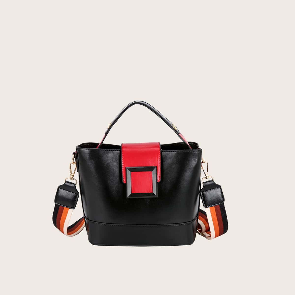 

Guitar Strap Buckle Satchel Bag, Black