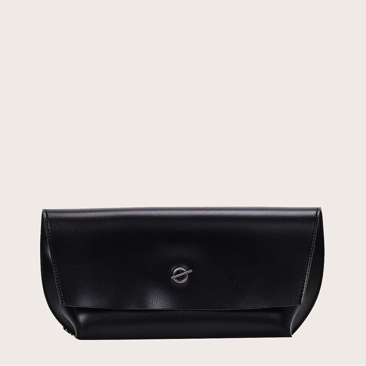 

Minimalist Flap Chain Crossbody Bag, Black