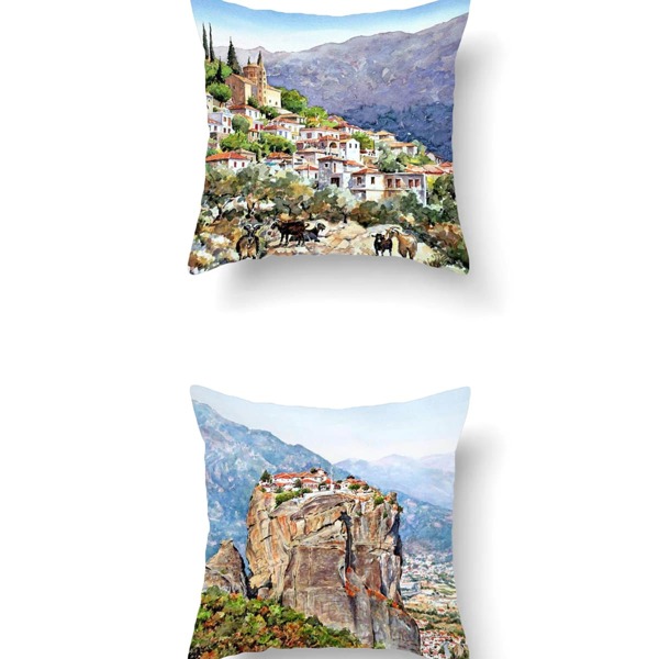 

1pc Scenery Pattern Cushion Cover Without Filler, Multicolor