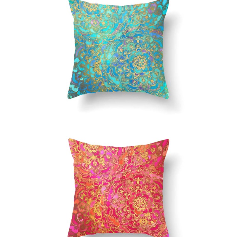 

1pc Flower Print Cushion Cover Without Filler, Multicolor