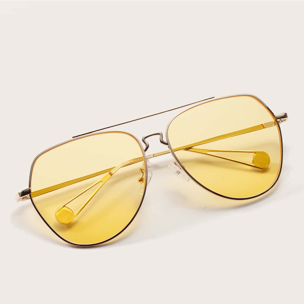 

Top Bar Aviator Sunglasses, Yellow
