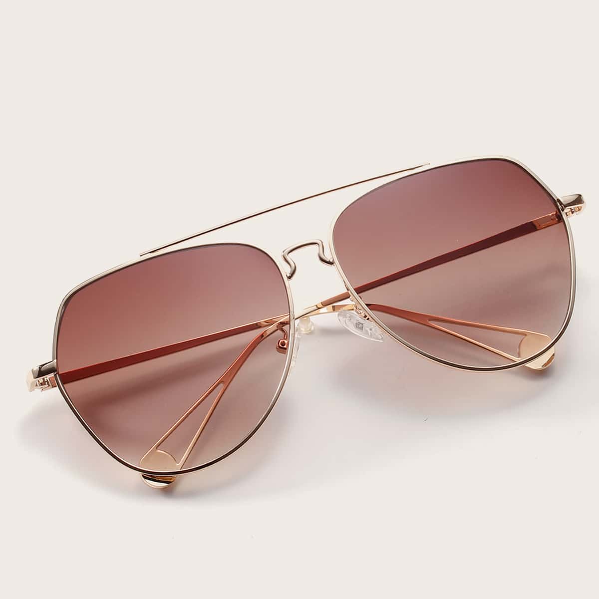 

Top Bar Aviator Sunglasses, Brown