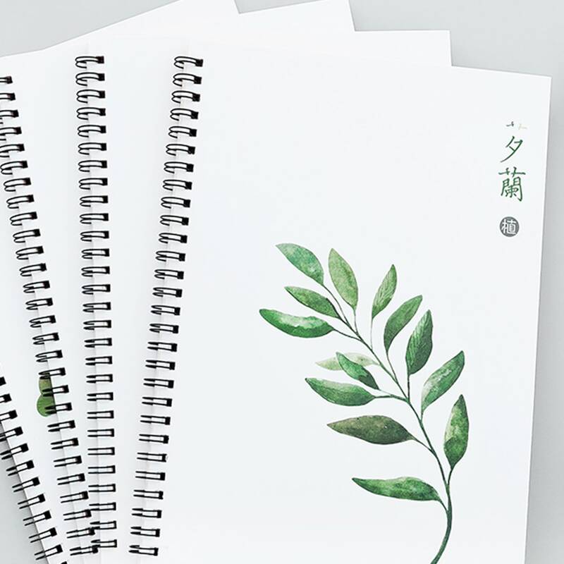 

1pack Leaf Print Spiral Notebook, Multicolor