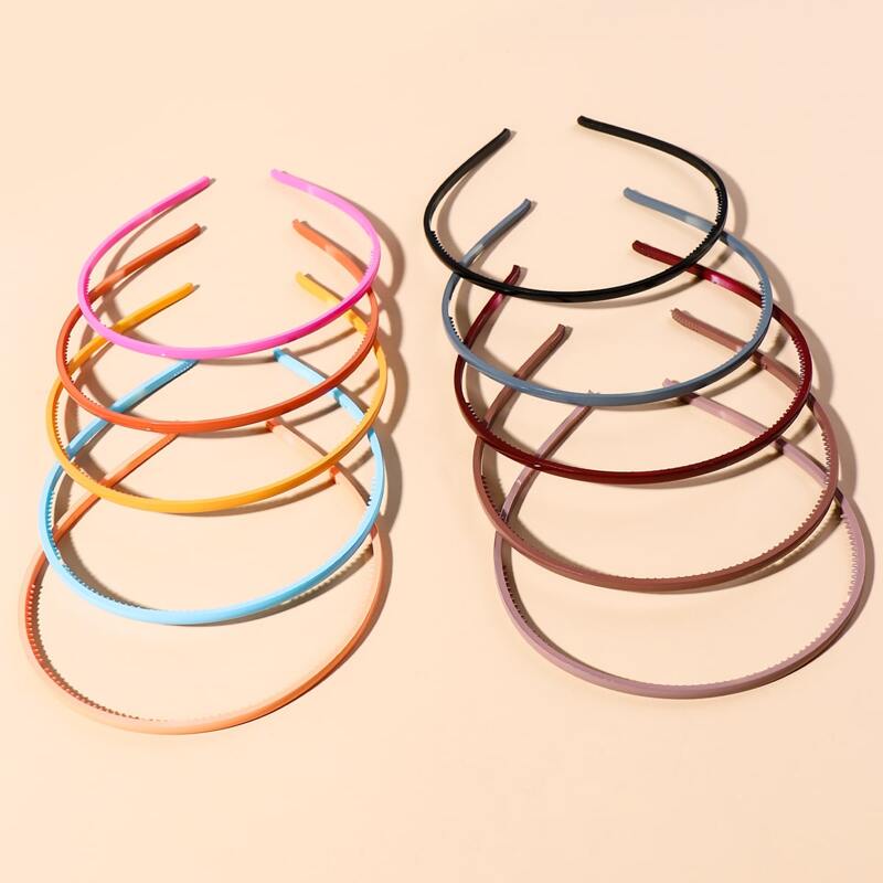 

10pcs Colorful Skinny Hair Hoop, Multicolor