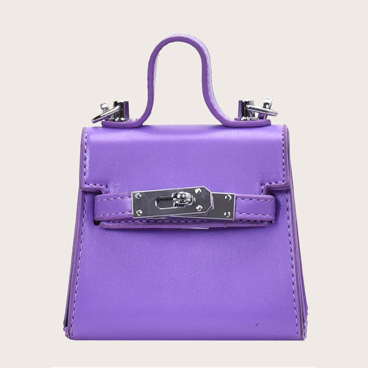 

Mini Flap Satchel Bag, Purple