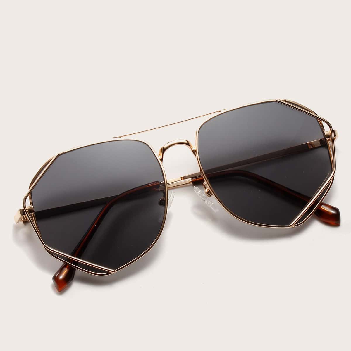 

Top Bar Aviator Sunglasses, Black