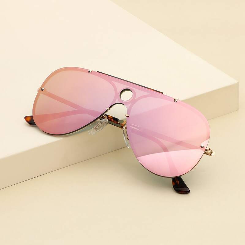 

Flat Top Aviator Sunglasses, Pink