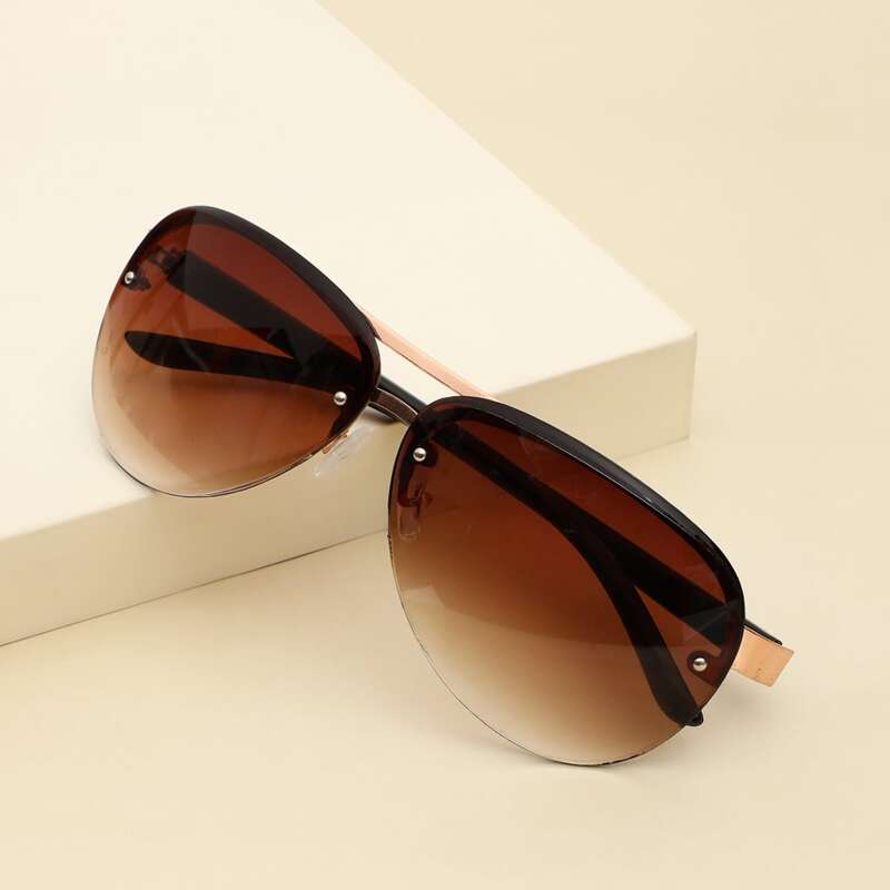 

Top Bar Aviator Sunglasses, Brown
