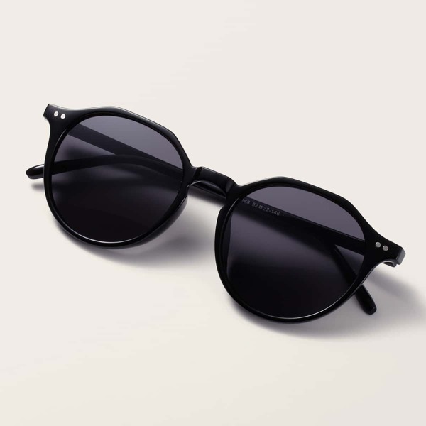 

Round Frame Sunglasses, Black