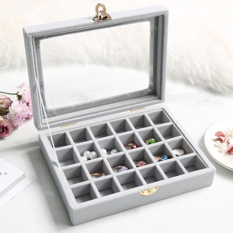 

Multi-grid Jewelry Storage Box, Grey